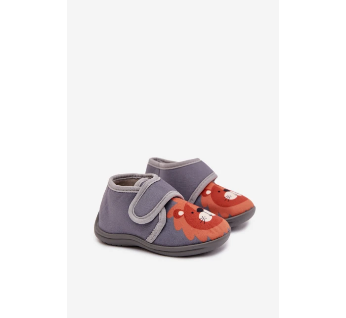 Dětské bačkory na suchý zip – šedé Katline