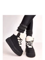 Dámské zimní boty s kožíškem ZH15 Černá s bílou - Next Step Dámské zimní boty s kožíškem ZH15 Černá s bílou - Next Step
