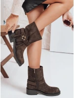 Dámské semišové hnědé boty FashionStreet ZY1098