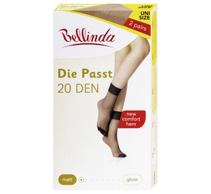 Silonkové matné ponožky 2 páry DIE PASST SOCKS 20 DEN - BELLINDA - amber