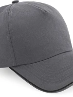 Beechfield B 25C 5 panelová kšiltovka "Authentic Piped Peak" 53.025C graphite grey/black
