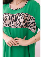 Šaty s leopardím potiskem jasně zelená