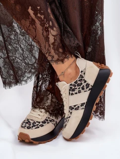 Dámské Sneakersy Na Platformě Panther  Béžové model 21691243 - VINCEZA