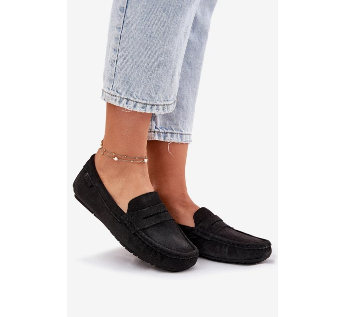 Dámské semišové mokasíny Big Star model 21693785 Černé - Big Star Shoes Dámské semišové mokasíny Big Star model 21693785 Černé - Big Star Shoes