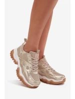 Dámské Sportovní Tenisky Big Star SS274014 Béžovo-Zlaté Dámské Sportovní Tenisky Big Star SS274014 Béžovo-Zlaté
