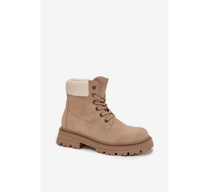 Dámské trapery na šněrování béžové Norena Dámské trapery na šněrování béžové Norena