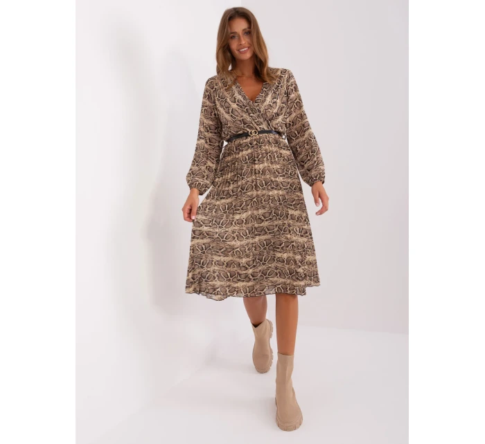 Šaty DHJ SK 10536N 5.03P černá a béžová