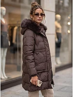 Dámská zimní prošívaná bunda s kapucí, fialová, FashionStreet TY5822