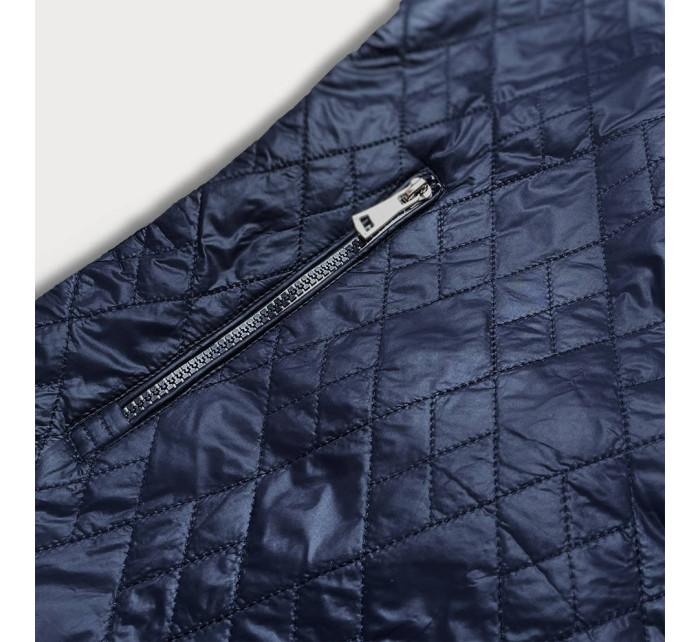 Tmavě modrá prošívaná dámská bunda (RQW-7009)