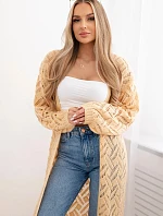 Svetr dlouhý kardigan Super KID Mohair broskev