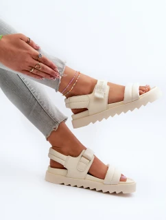 Dámské sandály na platformě Big Star NN274751 béžové