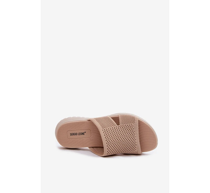 Dámské pantofle Sergio Leone KL064 Béžové