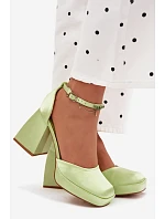 Zelené sandály na podpatku Calistae