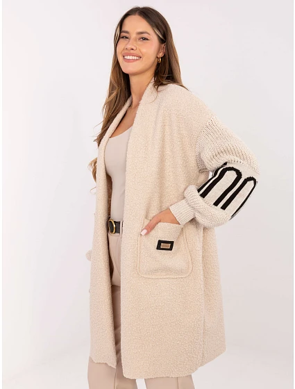 Kardigan IT SW model 21421348 jasny beżowy - FPrice Kardigan IT SW model 21421348 jasny beżowy - FPrice