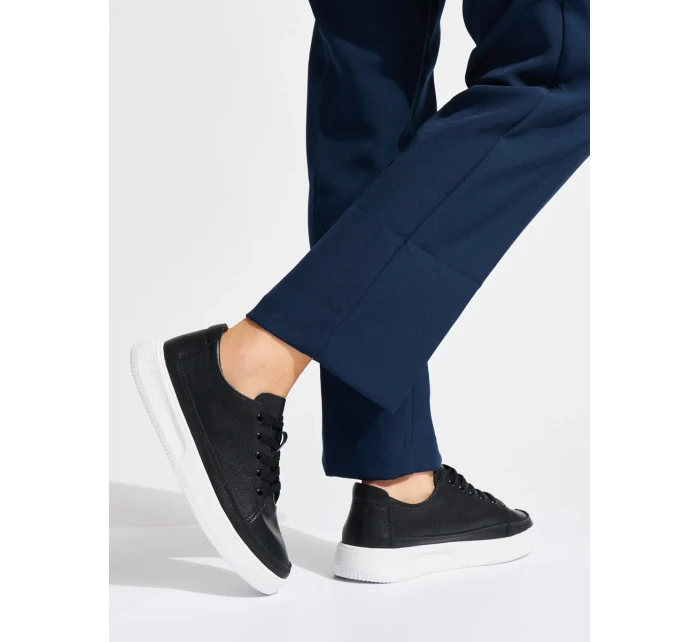 Pěkné  tenisky černé dámské platforma