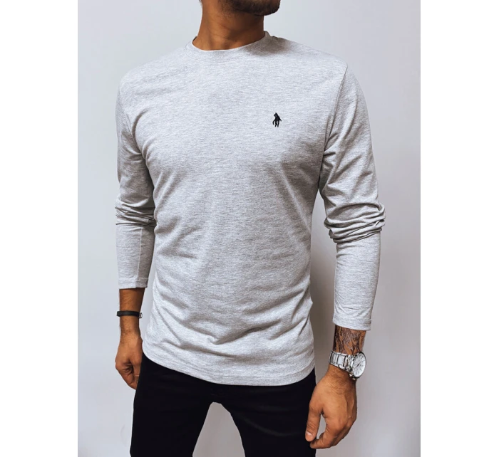 Pánské šedé tričko s dlouhým rukávem Dstreet model 21971878 - FashionStreet