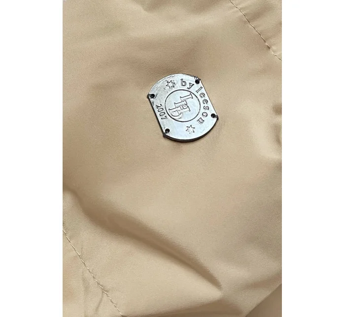 Dámská prošívaná zimní bunda v pískové barvě (2m-963)