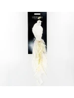 OZDOBNÝ PTÁČEK NA KLIPU 38CM BÍLÝ A ZLATÝ