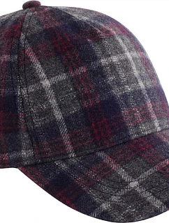 Beechfield B 625 5 panelová kšiltovka "Wool Blend Check" 53.0625 navy plaid
