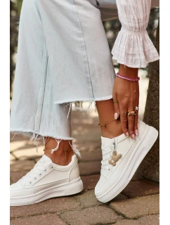 Tenisky Dámské Sportovní Na Platformě S Ozdobou Bílý VINCEZA 13613