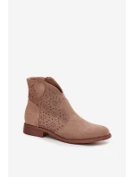 Dámské Kotníkové Boty Na Ploché Podpatky S Béžové model 21713585 - S.Barski Dámské Kotníkové Boty Na Ploché Podpatky S Béžové model 21713585 - S.Barski