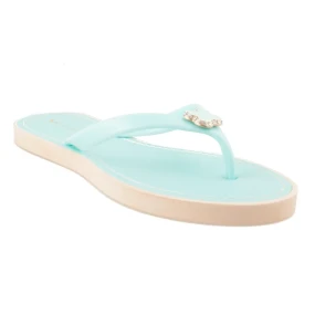 Elegantní modré žabky s ozdobou