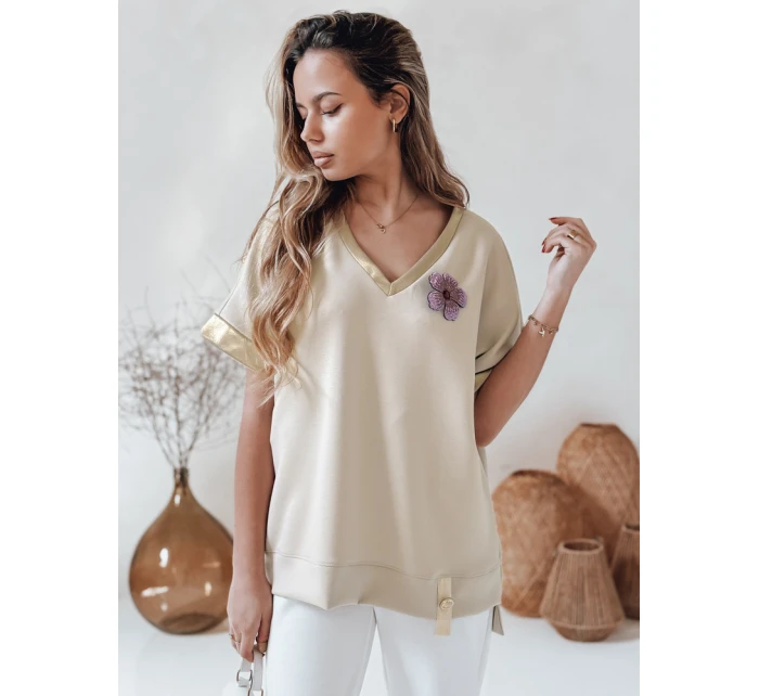 Dámská oversize halenka SHINE LOVE béžová FashionStreet RY2914