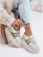 Dámské zateplené tenisky na platformě béžové Dstreet model 21992235 - FashionStreet