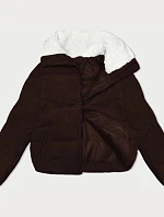 Dámská manšestrová bunda s vysokým stojáčkem J Style chocolate (5M3230-158)