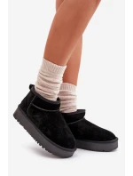 Dámské semišové sněhule na platformě černé model 21670434 - Boto Dámské semišové sněhule na platformě černé model 21670434 - Boto