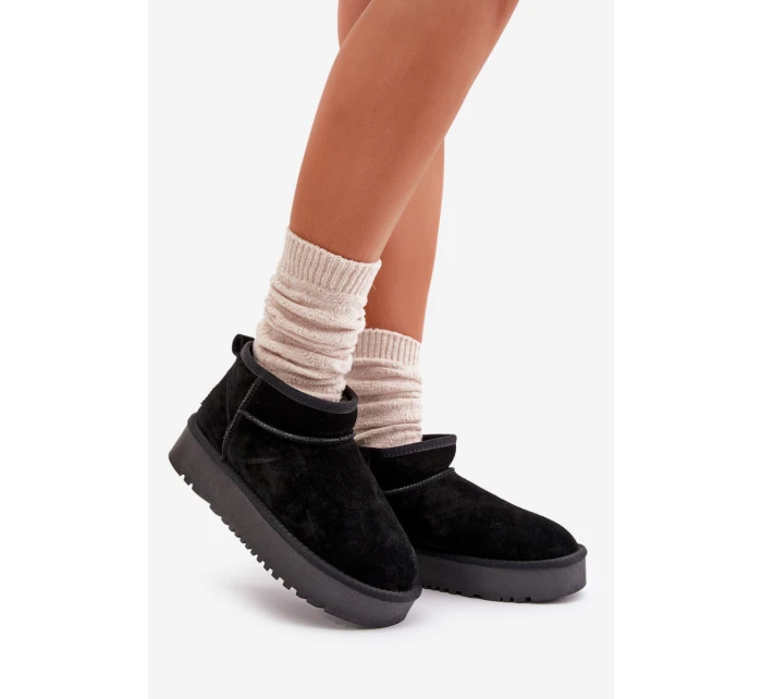 Dámské semišové sněhule na platformě černé model 21670434 - Boto Dámské semišové sněhule na platformě černé model 21670434 - Boto