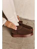 Módní Semišové Nízké Sněhule Hnědé model 21671731 - Boto Módní Semišové Nízké Sněhule Hnědé model 21671731 - Boto