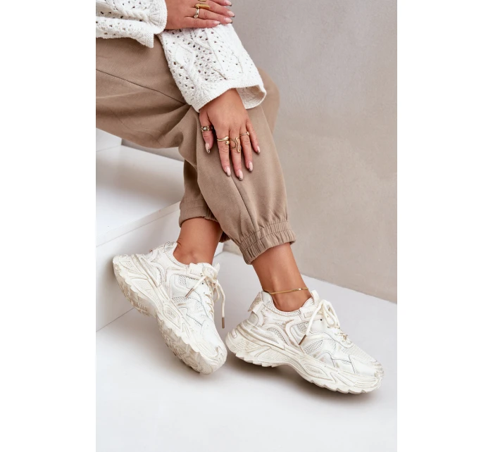 Dámské Tenisky S Na Platformě Béžové model 21680941 - Boto Dámské Tenisky S Na Platformě Béžové model 21680941 - Boto