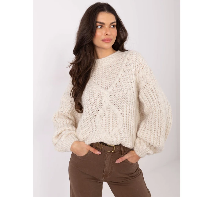 Sweter IN SW model 21789003 jasny beżowy - FPrice Sweter IN SW model 21789003 jasny beżowy - FPrice