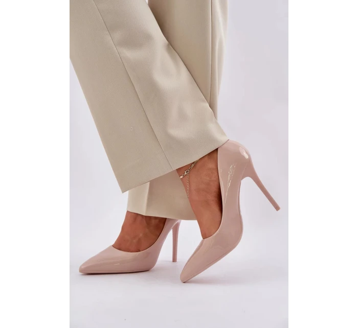 Lakované lodičky se špičatou špičkou Vizana – béžové Lakované lodičky se špičatou špičkou Vizana – béžové