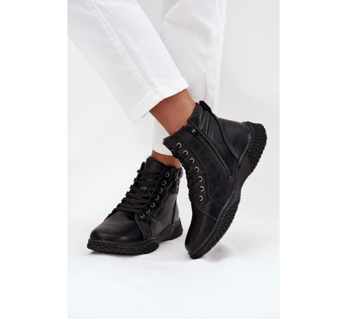 Dámské kotníkové boty 24BT02-7978 Černá - Unisoft