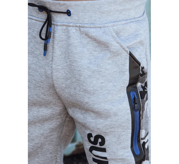 Pánské tepláky s potiskem světle šedé FashionStreet UX4446