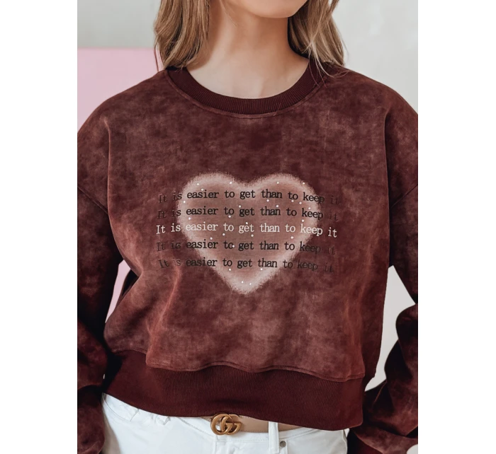 Dámská oversize mikina se srdcem DESSER vínová FashionStreet BY1463