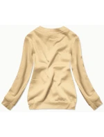 Světle béžová dámská tepláková mikina se stahovacími lemy model 21466528 - J.STYLE Světle béžová dámská tepláková mikina se stahovacími lemy model 21466528 - J.STYLE