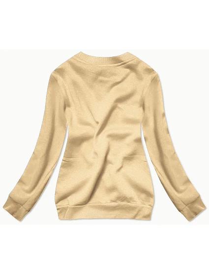 Světle béžová dámská tepláková mikina se stahovacími lemy model 21466528 - J.STYLE