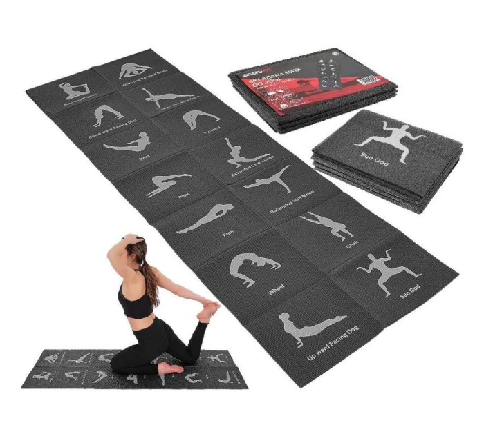 Skládací podložka na jógu 1700x600x5MM ČERNÁ ENERO FIT