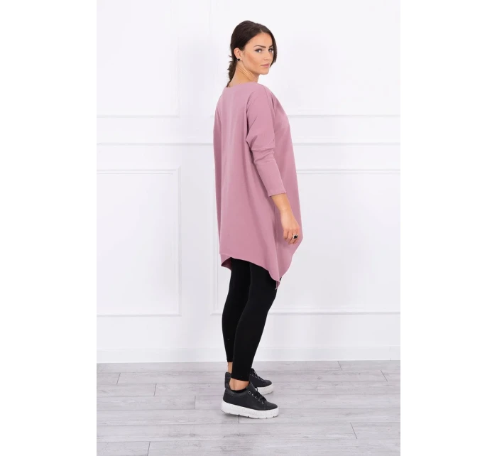 Oversize halenka s potiskem duhových rtů tmavě růžová