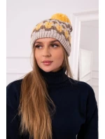 Dámská čepice Laila K283 light beige+cappuccino Dámská čepice Laila K283 light beige+cappuccino