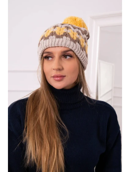 Dámská čepice Laila K283 light beige+cappuccino Dámská čepice Laila K283 light beige+cappuccino