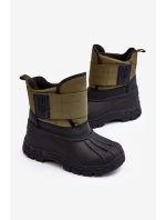 Dětské sněhule s rázovou podšívkou zateplené Khaki Big Star MM374123