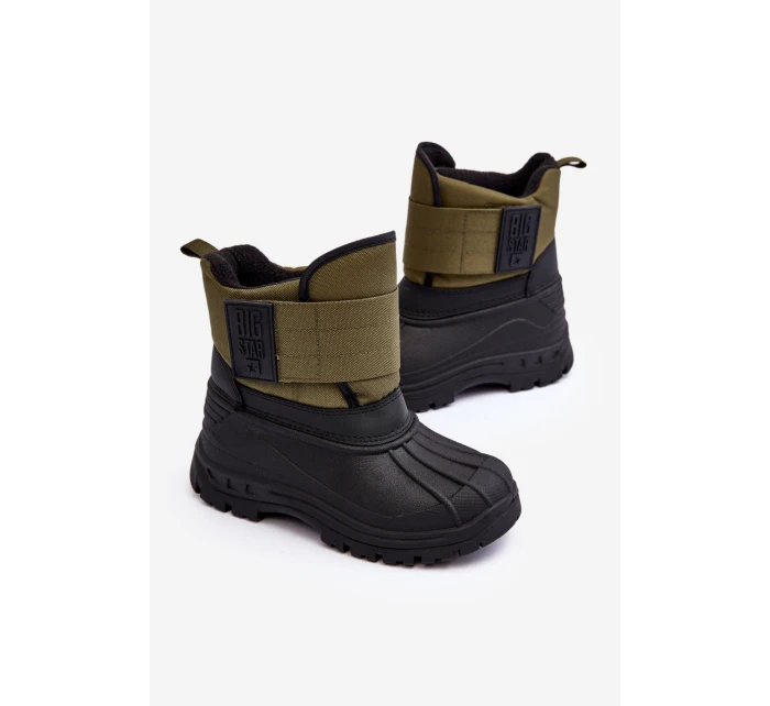 Dětské sněhule s rázovou podšívkou zateplené Khaki Big Star MM374123