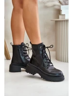 Dámské Zateplené Kožené Boty Černé model 21673867 - Goe Dámské Zateplené Kožené Boty Černé model 21673867 - Goe