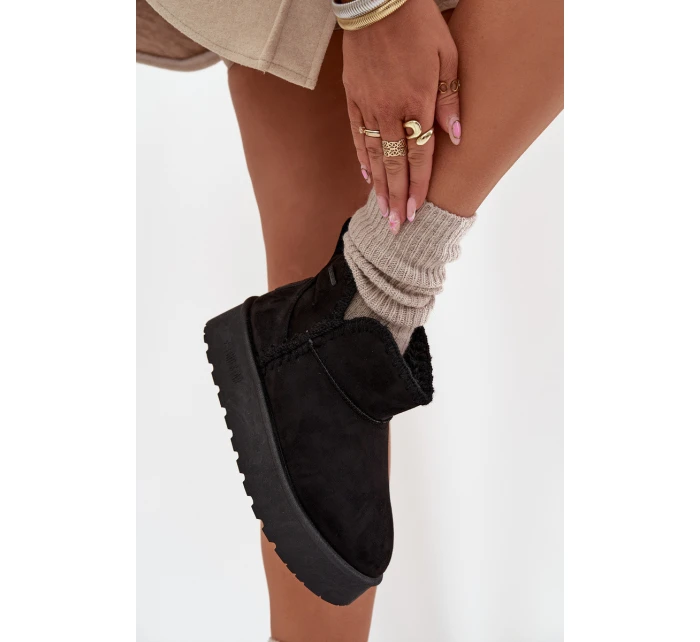 Dámské Sněhule Na Platformě S Prošitím Big Star SS274128 Černé Dámské Sněhule Na Platformě S Prošitím Big Star SS274128 Černé