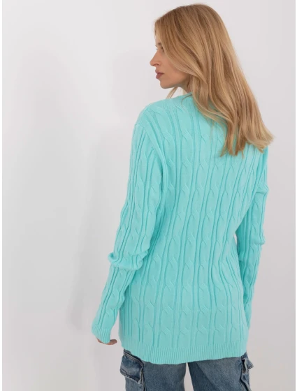 Sweter AT SW model 20463759 mietowy - FPrice Sweter AT SW model 20463759 mietowy - FPrice