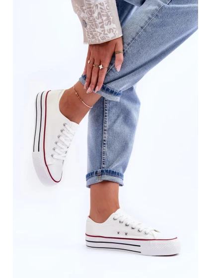 Nízké klasické tenisky na platformě Bílé Jazlyn Nízké klasické tenisky na platformě Bílé Jazlyn